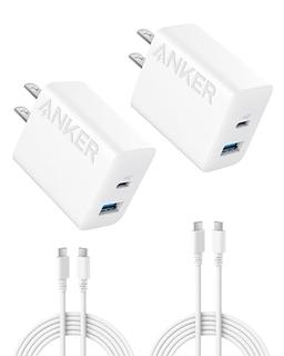 Anker Cargador para iPhone 17/16, paquete de 2 bloques de cargador USB C rápido de 20 W, para iPhone 17/16/16 Pro Max/15 Series/iPad Pro y más (2 unidades y 2 cables) (blanco) - Vista 2