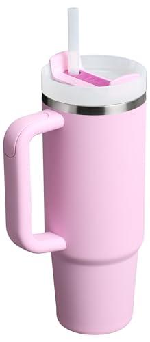 Stanley Quencher H2.0 - Vaso con asa y pajilla, tapa de 3 posiciones Flowstate de 30 onzas, compatible con portavasos para viajes, vaso de acero inoxidable aislado sin BPA, flor de cerezo - Vista 4