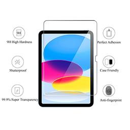 Ailun - Protector de pantalla para iPad de décima generación, pantalla de 10.9 pulgadas, vidrio templado (compatible con Face ID y Apple Pencil), compatible con fundas ultrasensibles, paquete de 2 - Vista 3