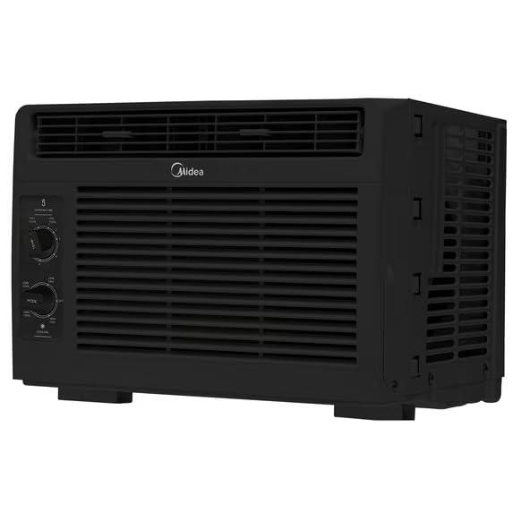 Midea RMW05MWB (renovado) 5,000 BTU 150 pies cuadrados Aire acondicionado de ventana mecánica, negro - Imagen 1
