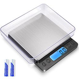 Báscula digital de cocina de alimentos mejorada, 105.82 oz/0.00 oz de alta precisión que mide en gramos y onzas para cocinar, hornear, joyas, función de tara, 2 bandejas, pantalla LCD (pilas - Vista 2