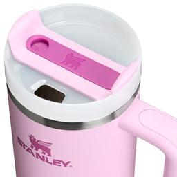 Stanley Quencher H2.0 - Vaso con asa y pajilla, tapa de 3 posiciones Flowstate de 30 onzas, compatible con portavasos para viajes, vaso de acero inoxidable aislado sin BPA, flor de cerezo - Vista 3