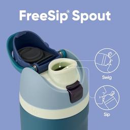 Owala FreeSip - Botella de agua aislada de acero inoxidable con popote, botella de agua deportiva sin BPA, ideal para viajes, 24 onzas, mezclilla - Vista 3