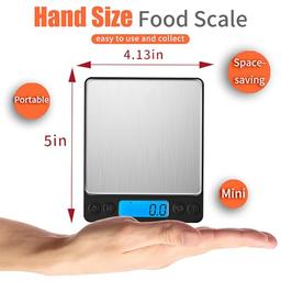 Báscula digital de cocina de alimentos mejorada, 105.82 oz/0.00 oz de alta precisión que mide en gramos y onzas para cocinar, hornear, joyas, función de tara, 2 bandejas, pantalla LCD (pilas - Vista 4