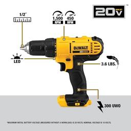 DEWALT Kit de combo de perforación inalámbrico de 20V MAX, 2-Herramienta (DCK240C2) - Vista 4