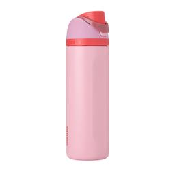Owala FreeSip - Botella de agua aislada de acero inoxidable con popote para deportes y viajes, botella de agua deportiva sin BPA, 24 onzas, rosa, pastel de comida de ángel - Vista 1