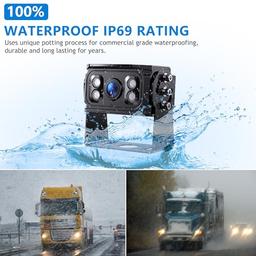 Ultimate 9" AHD IPS Monitor 1080P HD DVR Grabación Dual Split Cámara de Respaldo Kit Completo para Coche Camión RV IP69 Cámara Impermeable Cámara Sharp Visión Trasera Imagen Dividida Incluida - Vista 4