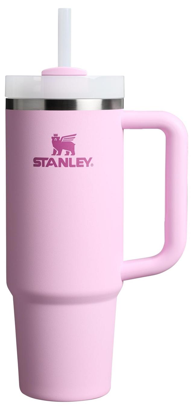 Stanley Quencher H2.0 - Vaso con asa y pajilla, tapa de 3 posiciones Flowstate de 30 onzas, compatible con portavasos para viajes, vaso de acero inoxidable aislado sin BPA, flor de cerezo - Imagen 1