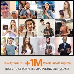 Kit de afilador de cuchillos, afilador de cuchillos rodantes, se utilizan sacapuntas de disco de cerámica, ángulos de inclinación magnética de 15° y 20° que hacen que el afilado sea más fácil, para - Vista 3