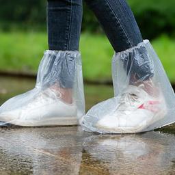 10 pares de fundas impermeables para zapatos de lluvia, fundas desechables de plástico para zapatos de lluvia, antideslizantes, para interiores y exteriores, para zapatos, cubrezapatos de plástico - Vista 2