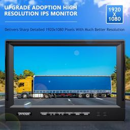 Ultimate 9" AHD IPS Monitor 1080P HD DVR Grabación Dual Split Cámara de Respaldo Kit Completo para Coche Camión RV IP69 Cámara Impermeable Cámara Sharp Visión Trasera Imagen Dividida Incluida - Vista 3