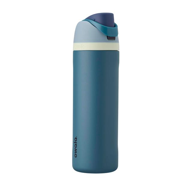 Owala FreeSip - Botella de agua aislada de acero inoxidable con popote, botella de agua deportiva sin BPA, ideal para viajes, 24 onzas, mezclilla - Imagen 1